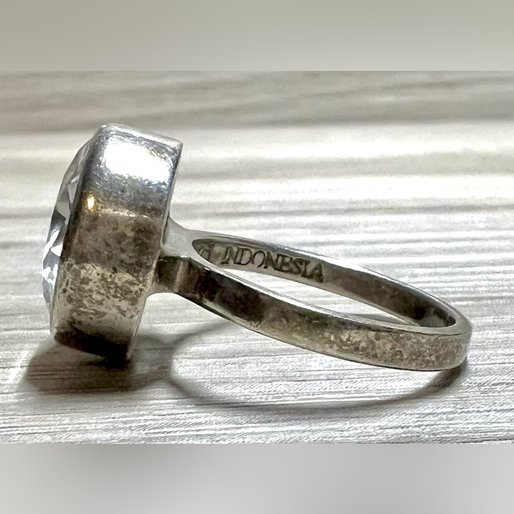Designer Silpada Sterling Silver Cubic Zirconia Center Stack Ring, Size 5.75 - Picture 4 of 12